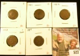 Date run set of Indian Head Cents, 1880-1884 complete, 5 pieces, all G, group value $25