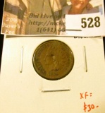 1880 Indian Head Cent, XF details, obverse divot, XF value $30