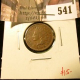 1894 Indian Head Cent, better date, F, value $15
