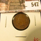 1898 Indian Head Cent, XF, value $15