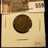 1907 Indian Head Cent, XF+, value $10