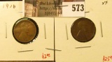 (2) Lincoln Cents, 1916 VF & 1916-S XF, value for pair $27