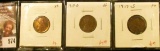(3) Lincoln Cents, 1917 XF, 1917-D VF, 1917-S F+, group value $9