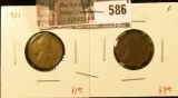 (2) Lincoln Cents, 1931 F & 1931-D F, value for pair $8