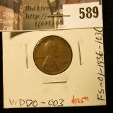 1936 Lincoln Cent, DOUBLE DIE OBVERSE. SCARCE. FS-01-1936-103(016) / WDDO-003, VF, value $125.