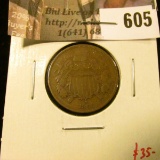 1868 2 Cent Piece, F+, value $35