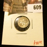 1851 3 Cent Silver, F, value $50