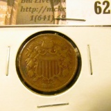 1867 U.S. Two Cent Piece. F-VF.