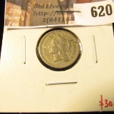 1873 open 3 3 Cent Nickel, VF, value $30