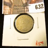 1887 V Nickel, G, value $15