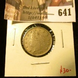 1907 V Nickel, XF, value $30