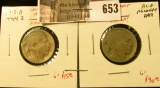 (2) Buffalo Nickels – 1913-D type 2 & 1914-D, both ARD (acid recovery date), potentially a low cost