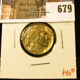 1938-D Buffalo Nickel BU toned, value $40+
