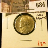 1938-S Jefferson Nickel, GEM BU, MS65+ blemish free beauty! value $16+