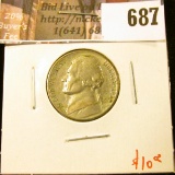 1939-S Jefferson Nickel, AU, key date, value $10