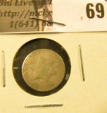 1851 U.S. Three Cent Silver, Good.