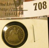 1853 arrows Seated Liberty Half Dime, G, value $20