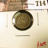 1860 Seated Liberty Half Dime, VF toned, rotated reverse, nice, original “crusty” coin! value $30