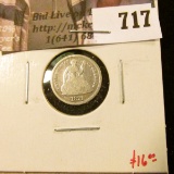 1871 Seated Liberty Half Dime, G, value $16