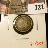 1835 Bust Dime, G obverse, AG reverse, G value $25