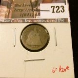 1849 Seated Liberty Dime, AG, clear date, G value $20