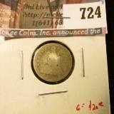 1850 Seated Liberty Dime, G, value $20