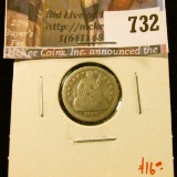 1858 Seated Liberty Dime, G, value $16