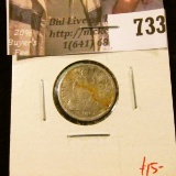 1861 Seated Liberty Dime, G, value $15