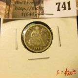 1886 Seated Liberty Dime, VG/F, F value $20