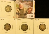 (4) Barber Dimes, 1906 VG, 1906D, O, S G (all 4 mint marks for year, including first year of Denver