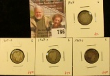 (4) Barber Dimes, 1907P, D, O, S (all 4 mintmarks for year), all G, group value $16