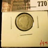 1909-S Barber Dime, G, better date, value $9