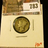 1921-D Mercury Dime, G, key date! value $80