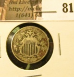 1868 U.S. Shield Nickel, Very Good-Fine.