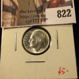 1957 Roosevelt Dime, BU, MS64+, nice, value $5