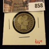 1902 Barber Quarter, F, value $26