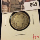 1907 Barber Quarter, G, value $9