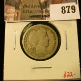 1913 Barber Quarter, G, low mintage (484,000) semi-key date (same mintage as a 1909-S VDB cent!) val