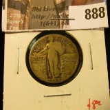 1928 Standing Liberty Quarter, VG, value $8