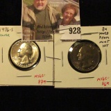 (2) Washington Quarters, 1976 BU toned & 1976-S 40% Silver BU. Both from Mint Sets, value $13+