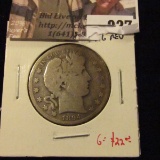 1894-S Barber Half Dollar, G+ obverse, AG reverse, G value $22