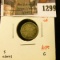 1299 . 1874 crosslet 4 large date Canada Five Cent Silver, G, value