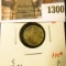 1300 . 1874 plain 4 small date Canada Five Cent Silver, F, value $7