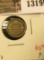 1319 . 1903 Canada Five Cent Silver, F, value $13