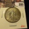 990 . 1941 Walking Liberty Half Dollar, AU58, nice example, value $