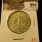 994 . 1943 Walking Liberty Half Dollar, AU58, value $35