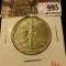 995 . 1944 Walking Liberty Half Dollar, AU, value $20