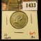 1433 . 1951 high relief Canada 25 Cents, AU, value $10