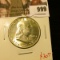 999 . 1948 Franklin Half Dollar, BU, value $30