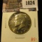 1024 . 1967 Kennedy Half Dollar, BU bulls eye / peripheral toned, v